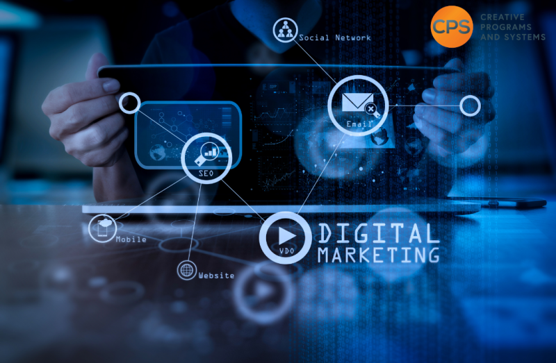 Image of a digital marketing strategy working through the different online funnels.